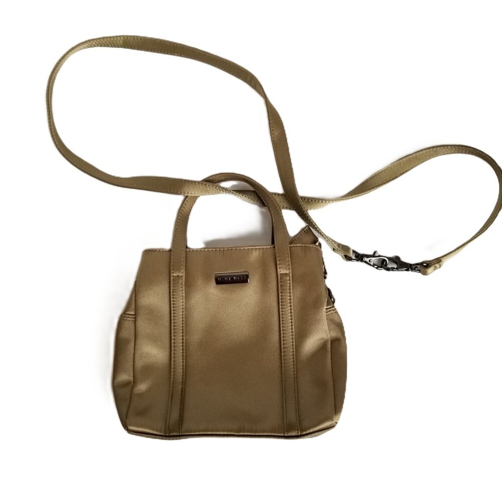 Nine West Champagne Gold Metallic Mini Crossbody Bag Minimalist